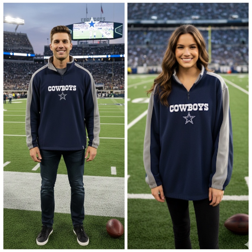 Dallas Cowboys NFL Vintage Fleece Pullover XXL - Navy & Gray
